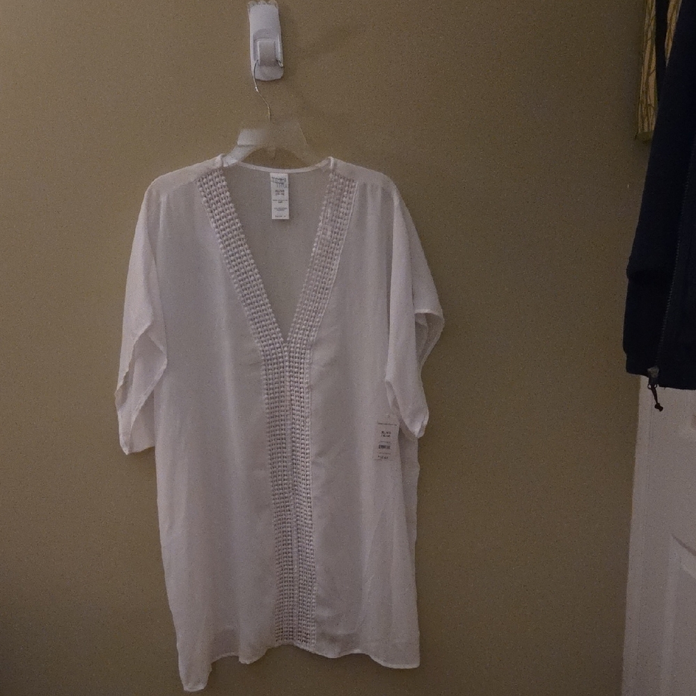 White V-Neck Cover-Up